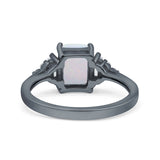 Emerald Cut Art Deco Bridal Wedding Engagement Ring Baguette Simulated Cubic Zirconia 925 Sterling Silver