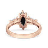 Marquise Art Deco Bridal Wedding Engagement Ring Pear Simulated Cubic Zirconia 925 Sterling Silver