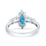 Marquise Art Deco Bridal Wedding Engagement Ring Pear Simulated Cubic Zirconia 925 Sterling Silver