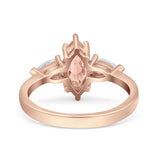 Marquise Art Deco Bridal Wedding Engagement Ring Pear Simulated Cubic Zirconia 925 Sterling Silver