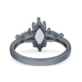 Marquise Art Deco Bridal Wedding Engagement Ring Pear Simulated Cubic Zirconia 925 Sterling Silver