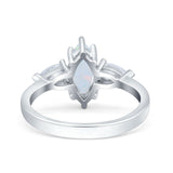 Marquise Art Deco Bridal Wedding Engagement Ring Pear Simulated Cubic Zirconia 925 Sterling Silver