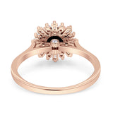 Art Deco Wedding Bridal Ring With Baguette And Round Simulated Cubic Zirconia Stones 925 Sterling Silver