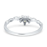 Half Eternity Wedding Ring Marquise Simulated Cubic Zirconia 925 Sterling Silver