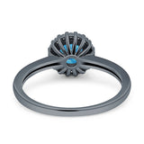 Art Deco Wedding Bridal Ring Halo Round Simulated Cubic Zirconia Stones 925 Sterling Silver