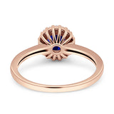 Art Deco Wedding Bridal Ring Halo Round Simulated Cubic Zirconia Stones 925 Sterling Silver