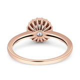 Art Deco Wedding Bridal Ring Halo Round Simulated Cubic Zirconia Stones 925 Sterling Silver