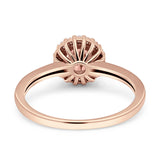 Art Deco Wedding Bridal Ring Halo Round Simulated Cubic Zirconia Stones 925 Sterling Silver