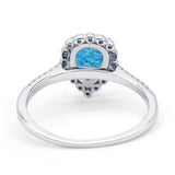 Teardrop Pear Vintage Style Halo Engagement Ring Cubic Zirconia 925 Sterling Silver