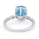Solitaire Accent Oval Engagement Ring Cubic Zirconia 925 Sterling Silver