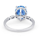 Solitaire Accent Oval Engagement Ring Cubic Zirconia 925 Sterling Silver