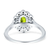 Floral Oval Vintage Engagement Ring Cubic Zirconia 925 Sterling Silver