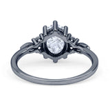 Oval Art Deco Engagement Ring Cubic Zirconia 925 Sterling Silver