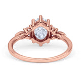Oval Art Deco Engagement Ring Cubic Zirconia 925 Sterling Silver