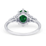 Oval Art Deco Engagement Ring Cubic Zirconia 925 Sterling Silver