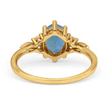 Antique Style Oval Lab Alexandrite Art Deco Engagement Ring