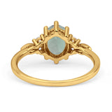 Antique Style Oval Natural Green Amethyst Art Deco Engagement Ring