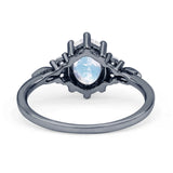 Antique Style Oval Natural Moonstone Art Deco Engagement Ring