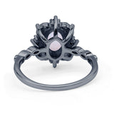 Oval Halo Ballerina Style Engagement Ring Cubic Zirconia 925 Sterling Silver