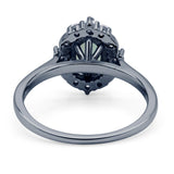 Halo Ballerina Style Oval Natural Green Amethyst Solitaire Engagement Ring