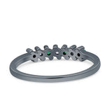 Round Dazzling Eternity Wedding Band Cubic Zirconia 925 Sterling Silver