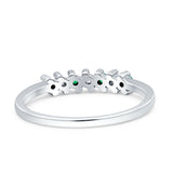 Round Dazzling Eternity Wedding Band Cubic Zirconia 925 Sterling Silver