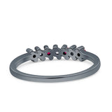Round Dazzling Eternity Wedding Band Cubic Zirconia 925 Sterling Silver