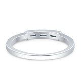 Three-Stone Baguette Eternity Band Cubic Zirconia 925 Sterling Silver