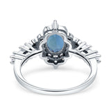 Halo Art Deco Oval Lab Alexandrite Engagement Ring
