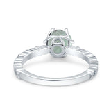 Vintage Dainty Round Natural Green Amethyst Prasiolite Engagement Ring