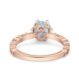 Vintage Dainty Round Natural Moonstone Engagement Ring