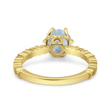 Vintage Dainty Round Natural Moonstone Engagement Ring