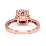 Elegant Hidden Halo Cushion Engagement Ring Cubic Zirconia 925 Sterling Silver