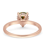 Solitaire Pear Hidden Halo Engagement Ring Cubic Zirconia 925 Sterling Silver