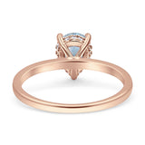 Teardrop Pear Hidden Halo Natural Moonstone Engagement Ring