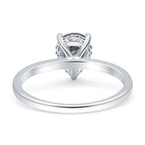 Teardrop Pear Hidden Halo Natural Rutilated Quartz Engagement Ring