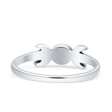 Moon Thumb Ring Statement Fashion Oxidized Lab Created Opal Solid 925 Sterling Silver