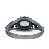 Petite Dainty Vintage Style Oval Thumb Ring Statement Fashion Oxidized Solid 925 Sterling Silver