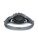 Petite Dainty Vintage Style Oval Thumb Ring Statement Fashion Oxidized Solid 925 Sterling Silver