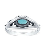 Petite Dainty Vintage Style Oval Thumb Ring Statement Fashion Oxidized Solid 925 Sterling Silver