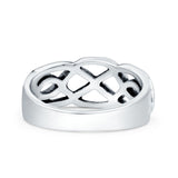 Celtic Ring Oxidized Band Solid 925 Sterling Silver Thumb Ring (9mm)