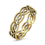 Celtic Ring Oxidized Band Solid 925 Sterling Silver Thumb Ring (5mm)