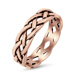 Celtic Oxidized Band Solid 925 Sterling Silver Thumb Ring (6mm)