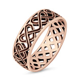 Celtic Oxidized Band Solid 925 Sterling Silver Thumb Ring (7mm)