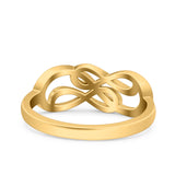 Double Infinity Oxidized Band Solid 925 Sterling Silver Thumb Ring (7mm)