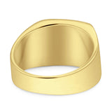 Square Signet Plain Band High Polished Solid 925 Sterling Silver Thumb Ring (12mm)