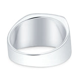 Signet Plain Band High Polished Solid 925 Sterling Silver Thumb Ring (15mm)