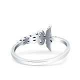 Caduceus Ring Oxidized Band Solid 925 Sterling Silver Thumb Ring (10mm)