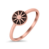 Sun Ring Oxidized Band Solid 925 Sterling Silver Thumb Ring (8mm)