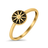 Sun Ring Oxidized Band Solid 925 Sterling Silver Thumb Ring (8mm)